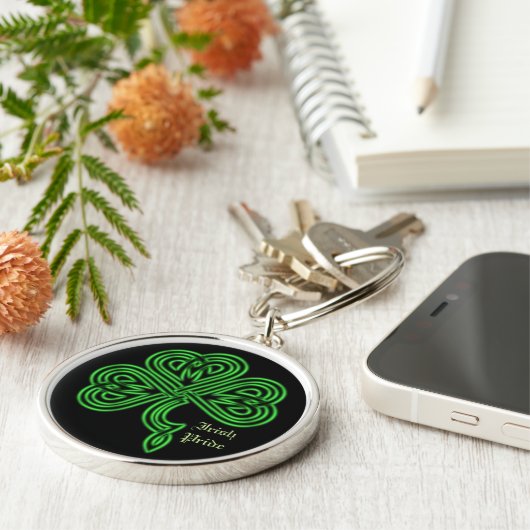 Irish Pride Lucky Celtic Shamrock Sleutelhanger (Zijkant)