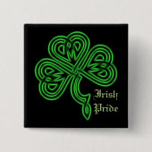 Irish Pride Lucky Celtic Shamrock Square Button (Voorkant)