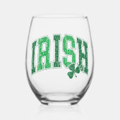Irish Pride Retro St Patrick's Day Wijnglas Zonder Voet (Voorkant)