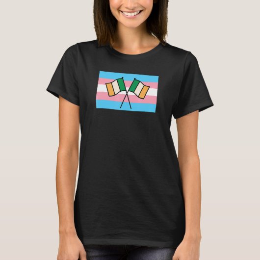 Irish Pride Transgender Pride Flag St Patrick's Da T-shirt (Voorkant)