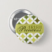 Irish Princess Green Diamonds & Circles Ronde Button 5,7 Cm (Voorkant /achterkant)