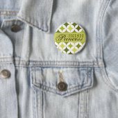 Irish Princess Green Diamonds & Circles Ronde Button 5,7 Cm (In situ)