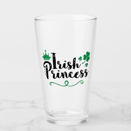 Irish Princess Women St Patrick's Day Script Glas (Voorkant)