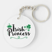Irish Princess Women St Patrick's Day Script Sleutelhanger (Achterkant)