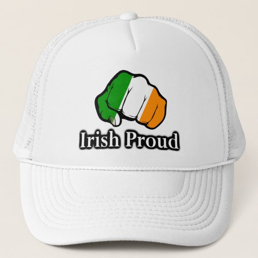 Irish Proud Ireland Flag Fist Trucker Pet (Voorkant)