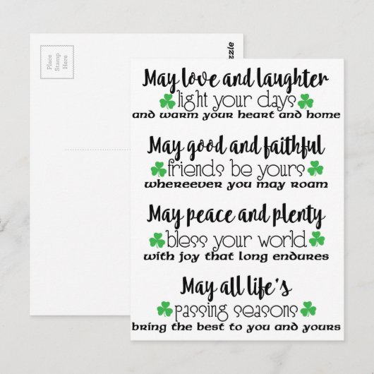 Irish Proverb Blessing Briefkaart (Voorkant / Achterkant)