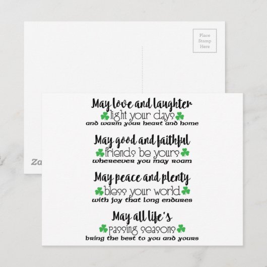 Irish Proverb Blessing Briefkaart (Voorkant / Achterkant)