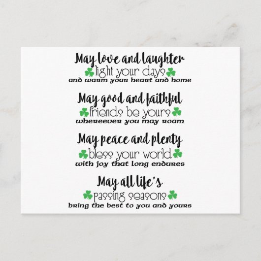 Irish Proverb Blessing Briefkaart (Voorkant)