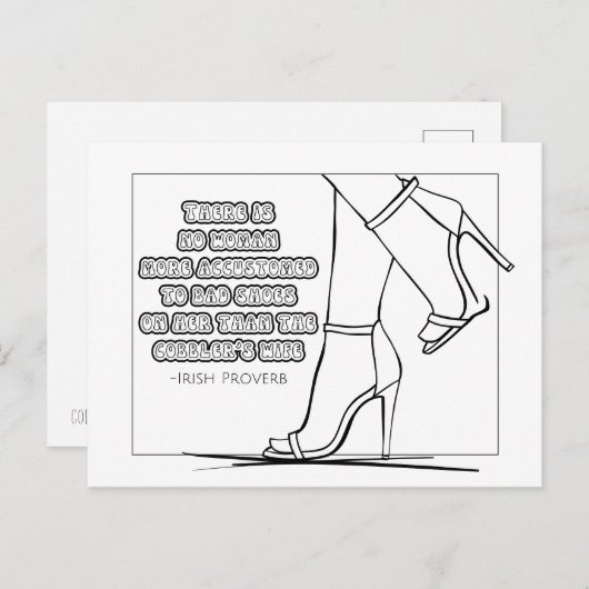 Irish Proverb Coloring Briefkaart (Voorkant / Achterkant)