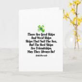 Irish proverb friendship quote good ships friend kaart (Gele Bloem)