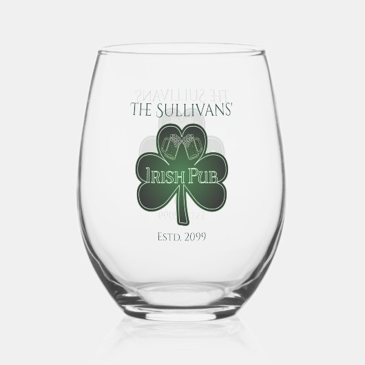 Irish Pub Bar Drinkware Cocktail Wijnglas Zonder Voet (Achterkant)