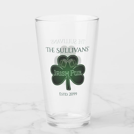 Irish Pub Bar Drinkware Pint Bierglazen Glas (Voorkant)