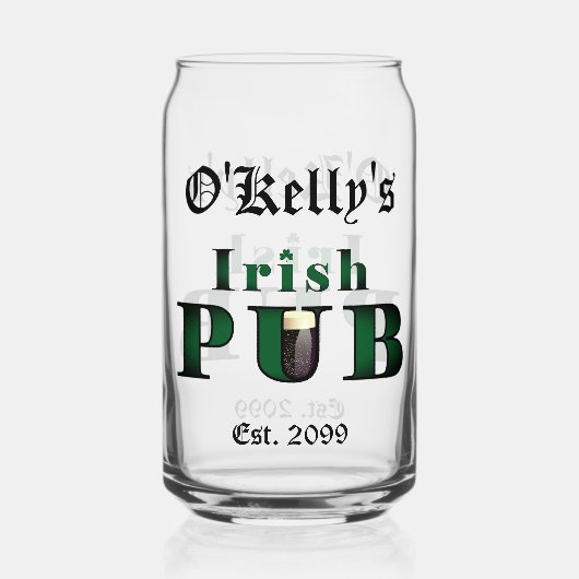 Irish Pub Bar Pint Bier Soda Can Glas Drinkware (Achterkant)