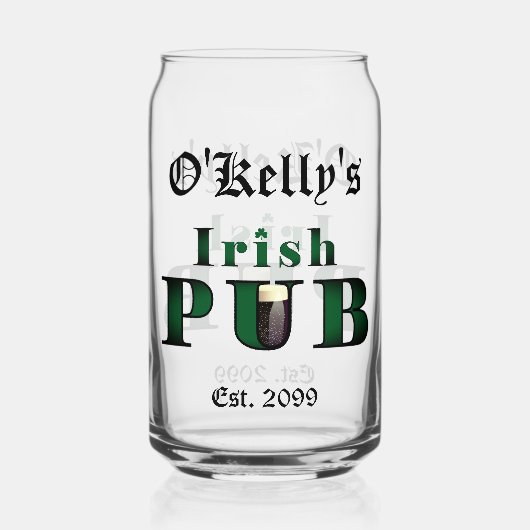 Irish Pub Bar Pint Bierblik Glas Drinkware (Voorkant)