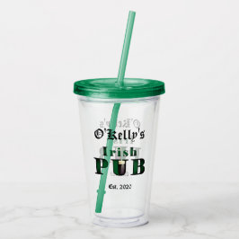 Irish Pub Bar Tavern Acryltumbler Glasses - deksel Acryl Drinkbeker