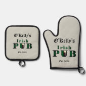 Irish Pub Bar Tavern BBQ Ovenwant & Pannenlap Set (Voorkant)