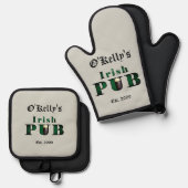 Irish Pub Bar Tavern BBQ Ovenwant & Pannenlap Set (Voorkant / Achterkant)