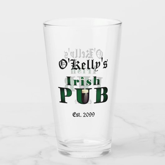 Irish Pub Bar Tavern Beer Pint Glasses Glas (Achterkant)