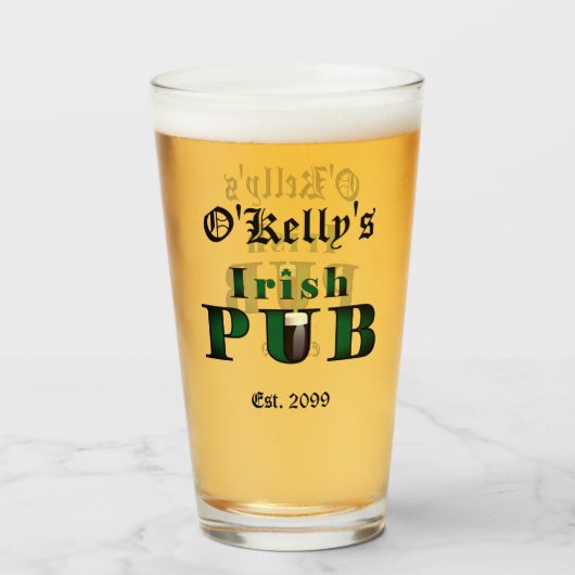 Irish Pub Bar Tavern Beer Pint Glasses Glas (Voorkant gevuld)