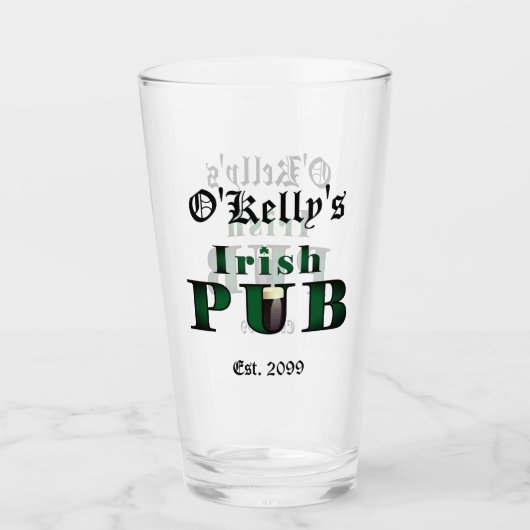 Irish Pub Bar Tavern Beer Pint Glasses Glas (Voorkant)