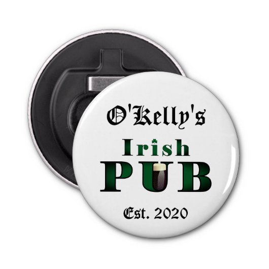 Irish Pub Bar Tavern Beer Soda Bottle Opener (Voorkant)