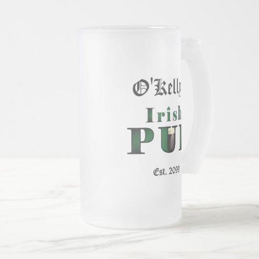Irish Pub Bar Tavern Frosted Bier Mok (Voorkant rechts)