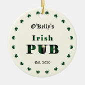 Irish Pub Bar Tavern kerstversiering Keramisch Ornament (Voorkant)