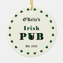 Irish Pub Bar Tavern kerstversiering Keramisch Ornament