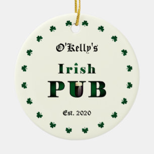 Irish Pub Bar Tavern kerstversiering Keramisch Ornament