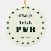 Irish Pub Bar Tavern kerstversiering Keramisch Ornament (Achterkant)