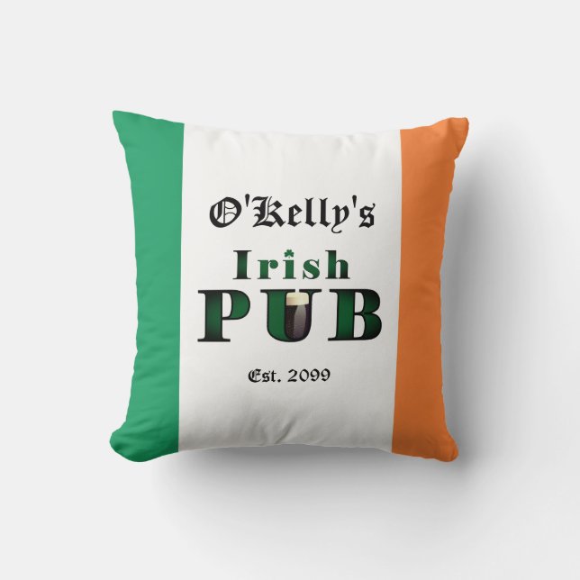 Irish Pub Bar Tavern Throw Pillow Kussen (Voorkant)