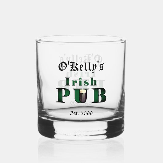 Irish Pub Bar Whiskey Rock Glas Drinkware (Voorkant)