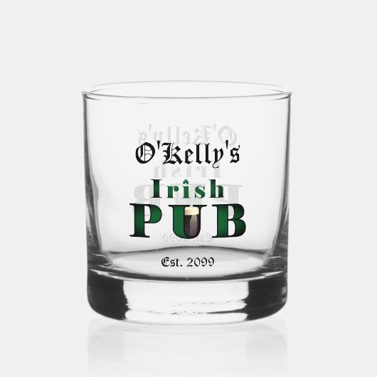 Irish Pub Bar Whiskey Rock Glas Drinkware (Achterkant)