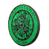 Irish Pub Celtic Dogs Black & Green St Patrick Bar Dartbord (Voorkant Rechts)