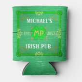 Irish Pub Custom Name Home Bar Groen St Patrick's Blikjeskoeler (Voorkant)