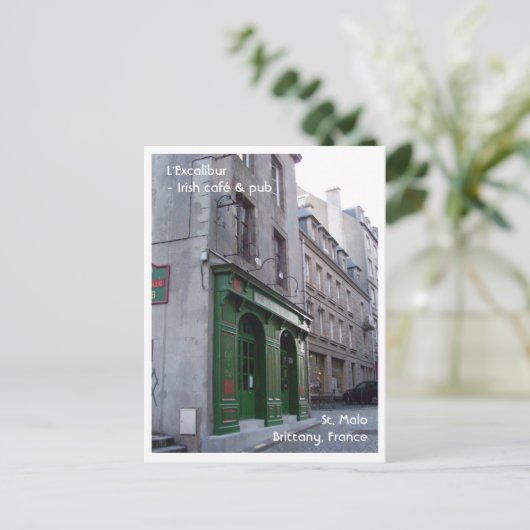 Irish Pub in St. Malo, Frankrijk Briefkaart (Staand voorkant)