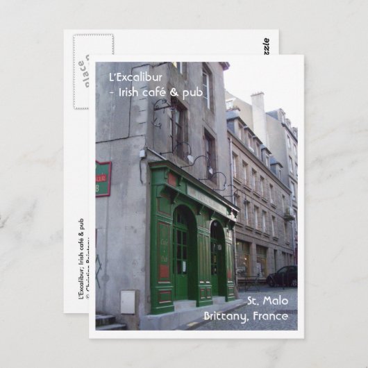 Irish Pub in St. Malo, Frankrijk Briefkaart (Voorkant / Achterkant)