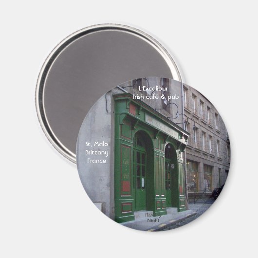 Irish Pub in St. Malo, Frankrijk Magneet (Voorkant / Achterkant)