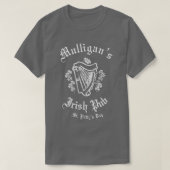 Irish Pub Mulligans Irish Drink Bar T-shirt (Design voorkant)