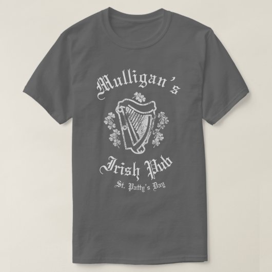 Irish Pub Mulligans Irish Drink Bar T-shirt (Design voorkant)
