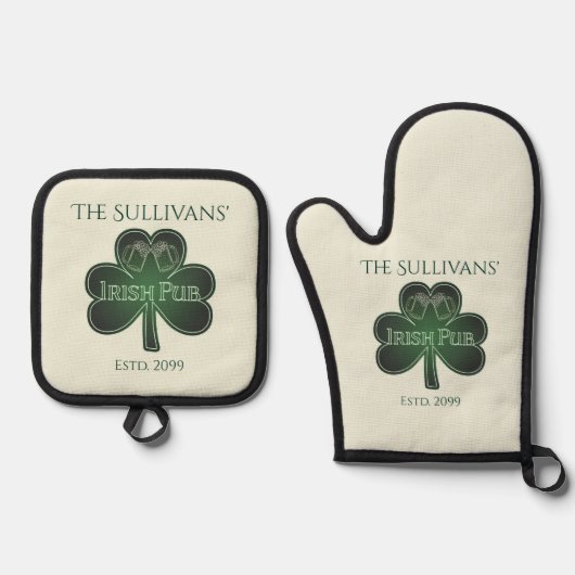 Irish Pub Ovenwant & Pannenlap Set (Voorkant)