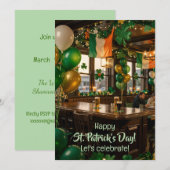 Irish pub ready for St. Patrick's Day party, green Kaart (Voorkant / Achterkant)