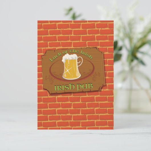 Irish Pub Sign Kaart (Staand voorkant)