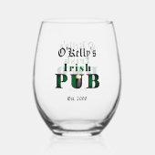 Irish Pub Stemless Wijn Cocktail Glas Drinkware (Voorkant)