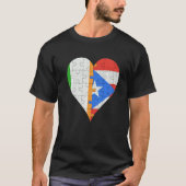 Irish Puerto Rican Flag Heart T-shirt (Voorkant)