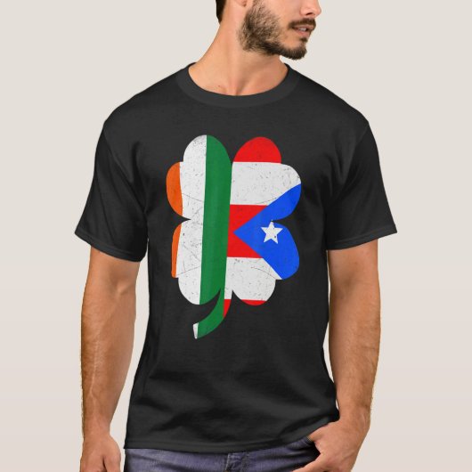Irish Puerto Rican Flag Shamrock St Patricks Day P T-shirt (Voorkant)