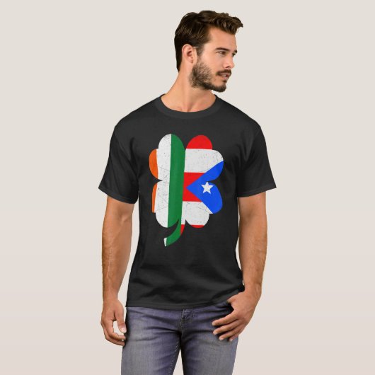 Irish Puerto Rican Flag Shamrock St Patricks Day P T-shirt (Voorkant volledig)