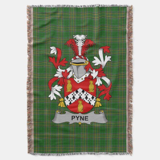 Irish Pyne Coat of Arms Family Crest Ireland Deken (Voorkant Verticaal)