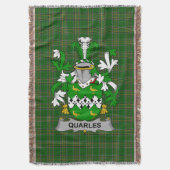 Irish Quarles Coat of Arms Family Crest Ierland Deken (Voorkant Verticaal)