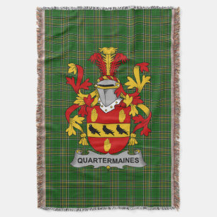 Irish Quartermaines Wapenschild Familie Crest Ire Deken